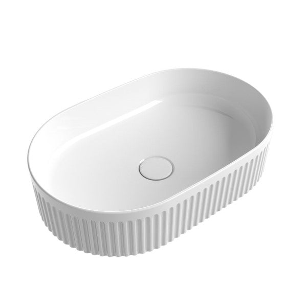 Aulic Cadel Pill Basin with V Groove 500mm x 320mm - White Gloss, XECB-099GW
