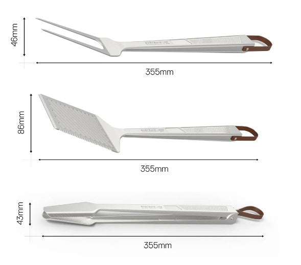 Everdure HBTOOLPDQ3 Steel Range 3 Pc Tool Set - Fork, Tong, Spatula