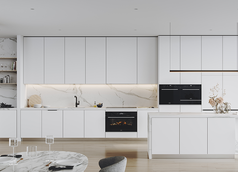 Belling BD28MBK 28 Litre Black Glass Built In Microwave Oven