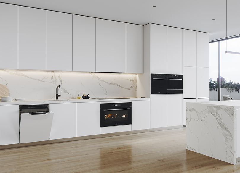 Belling BD28MBK 28 Litre Black Glass Built In Microwave Oven