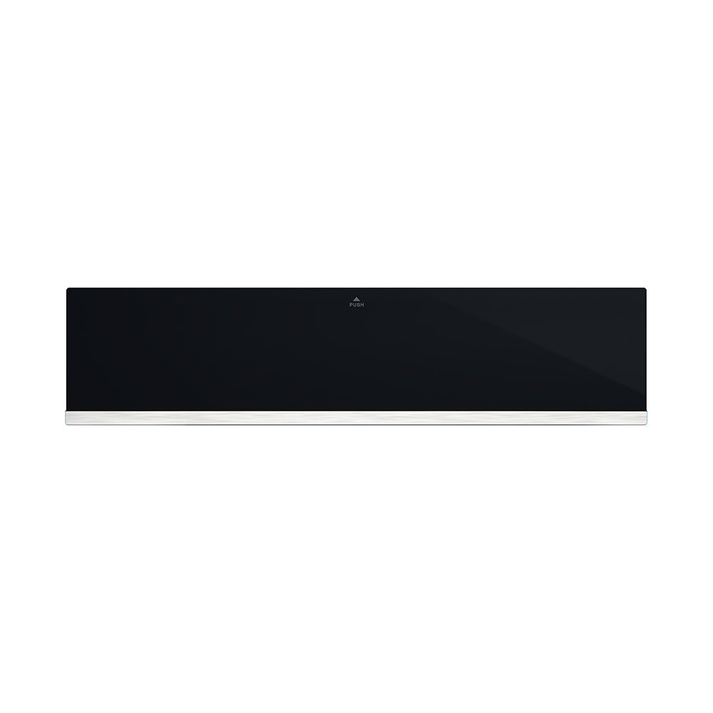 Belling BDWDBK 14cm Built-in Warming Drawer, Black Glass