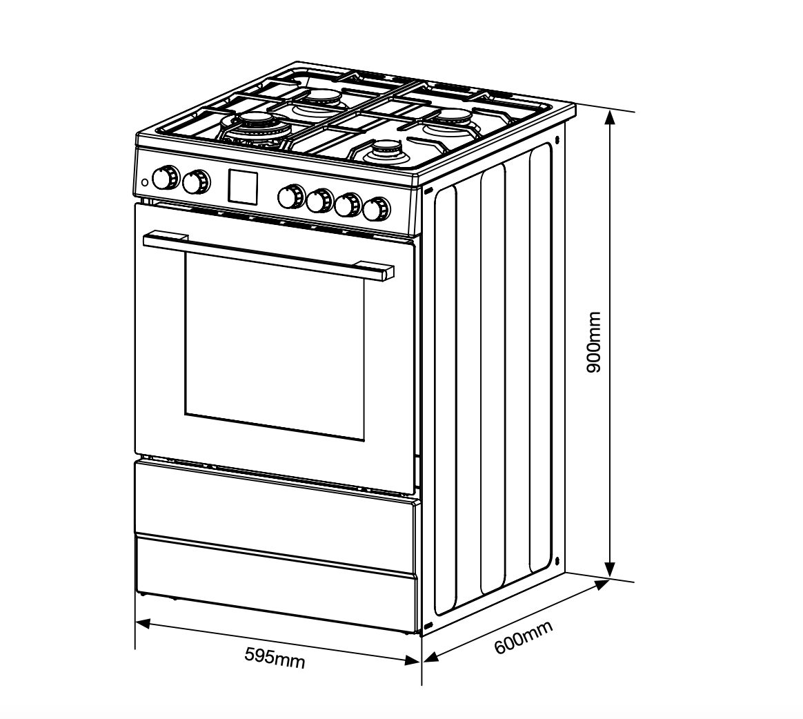 Belling BFS60SCDF 60cm Black Finish Dual Fuel Upright Stove - Ex Display Discount