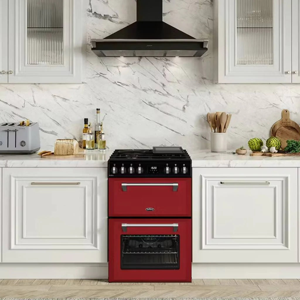 Belling BMR60DODFCHR Mini Richmond 60cm Dual Fuel Freestanding Cooker - Chilli Red