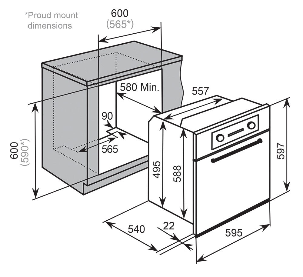 Baumatic BSPO610 Black Glass Pyrolytic Cleaning Electric Oven SALE