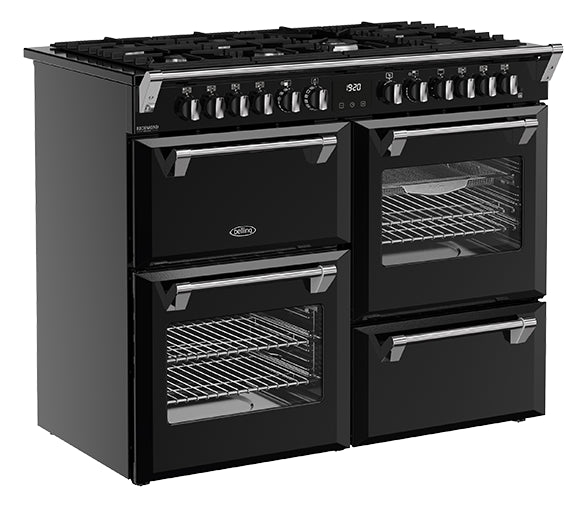 Belling BRDX110DFBL 110cm Richmond Deluxe Dual Fuel Range Cooker - Black