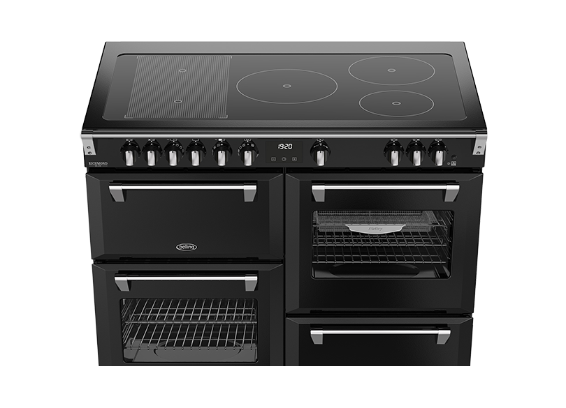 Belling BRDX110INDBL Richmond Deluxe 110cm 5 Zone Induction Range Cooker - Black