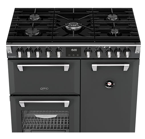 Belling BRDX90DFAN 90cm Richmond Deluxe Dual Fuel Freestanding Oven, Split Ovens, Anthracite