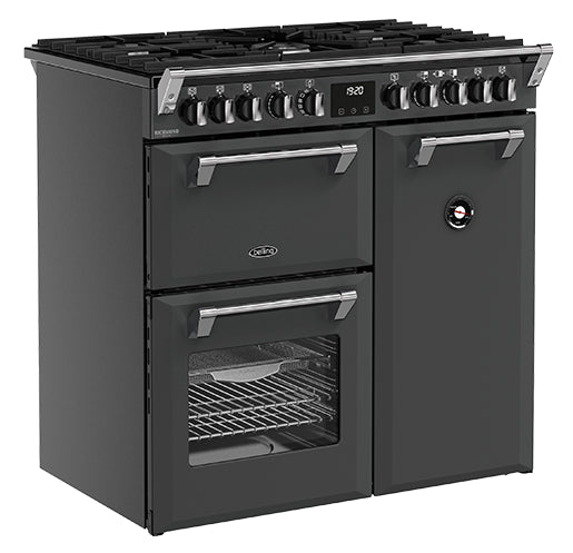 Belling BRDX90DFAN 90cm Richmond Deluxe Dual Fuel Freestanding Oven, Split Ovens, Anthracite