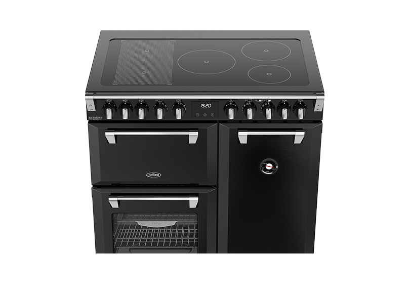 Belling BRDX90INDBL Richmond Deluxe 90cm 5 Zone Induction Range Cooker - Black