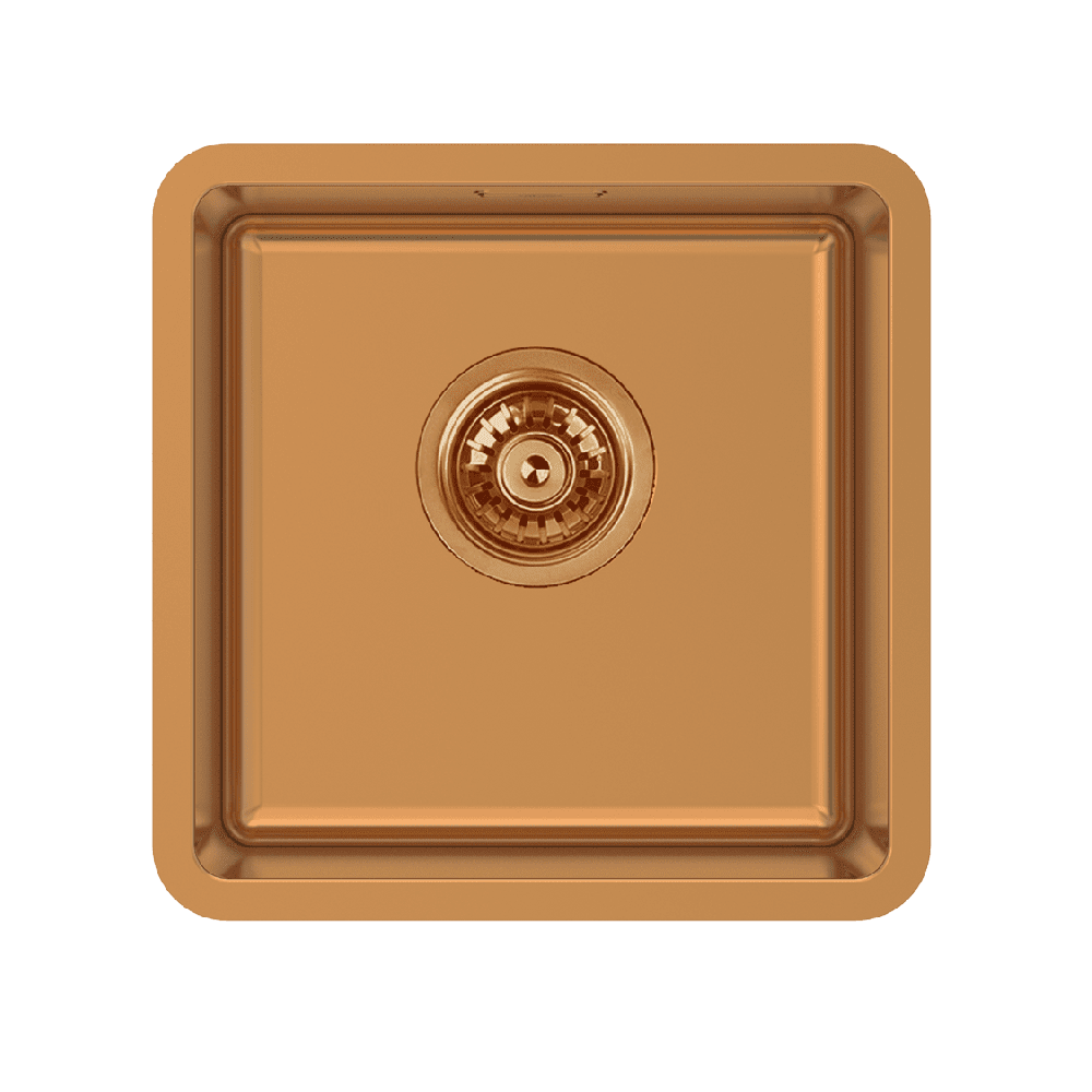 Abey Single Bowl Stainless Steel Bar Sink, 360x360mm, Topmount/Undermount, Artisan Copper, BS1CO