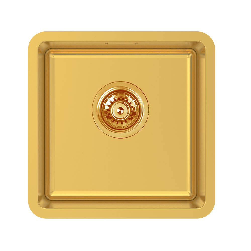 Abey Single Bowl Stainless Steel Bar Sink, 360x360mm, Topmount/Undermount, Eureka Gold, BS1G
