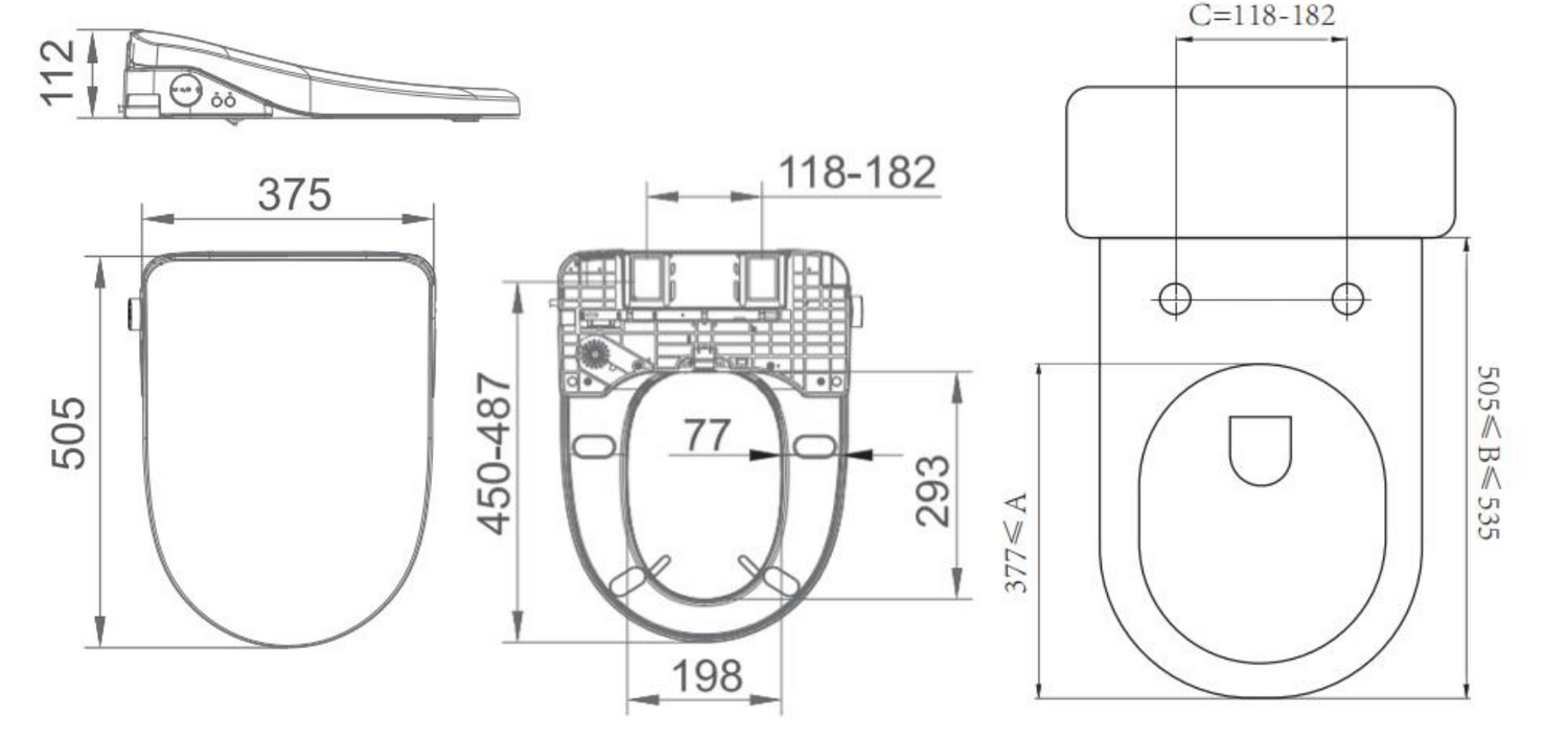Lafeme Catania Standard Toilet Bidet Seat