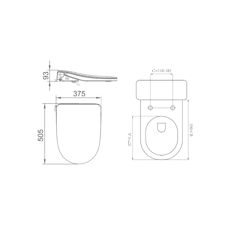 Lafeme Thea Luxury Toilet Bidet Seat With Auto Open/Close Lid