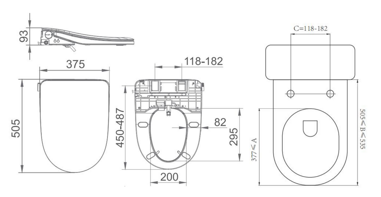 Lafeme Thea Standard Toilet Bidet Seat