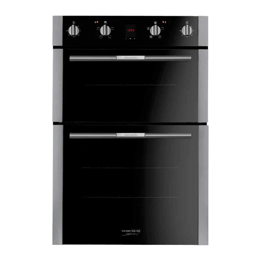 Baumatic European Made BSDO69 Studio Solari Black Glass Electric Double Oven