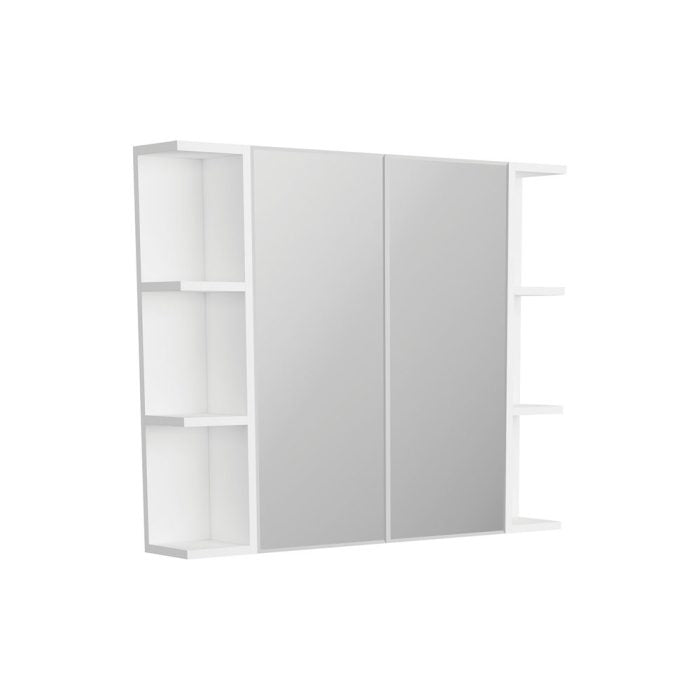 Fienza BSS90 Bevel Edge 600 Mirror Cabinet, 2 Side Shelves