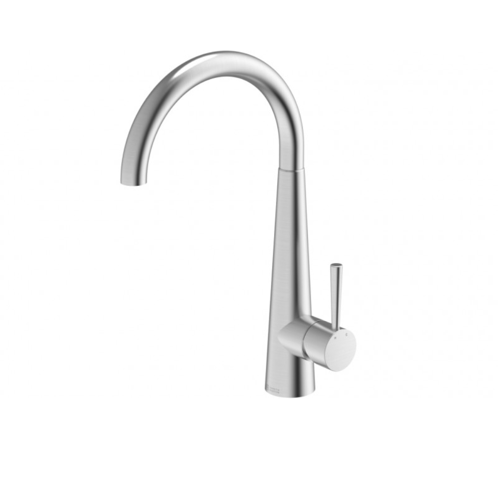 Abey Gareth Ashton Gooseneck Bar Sink Mixer Brushed Steel, BTA014-BR