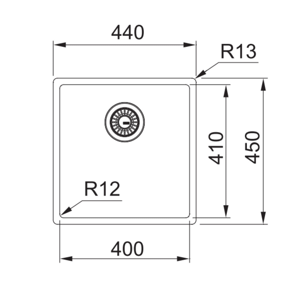 Franke Mythos Masterpiece Single Bowl Sink 440mm Anthracite, BXM210-40AN