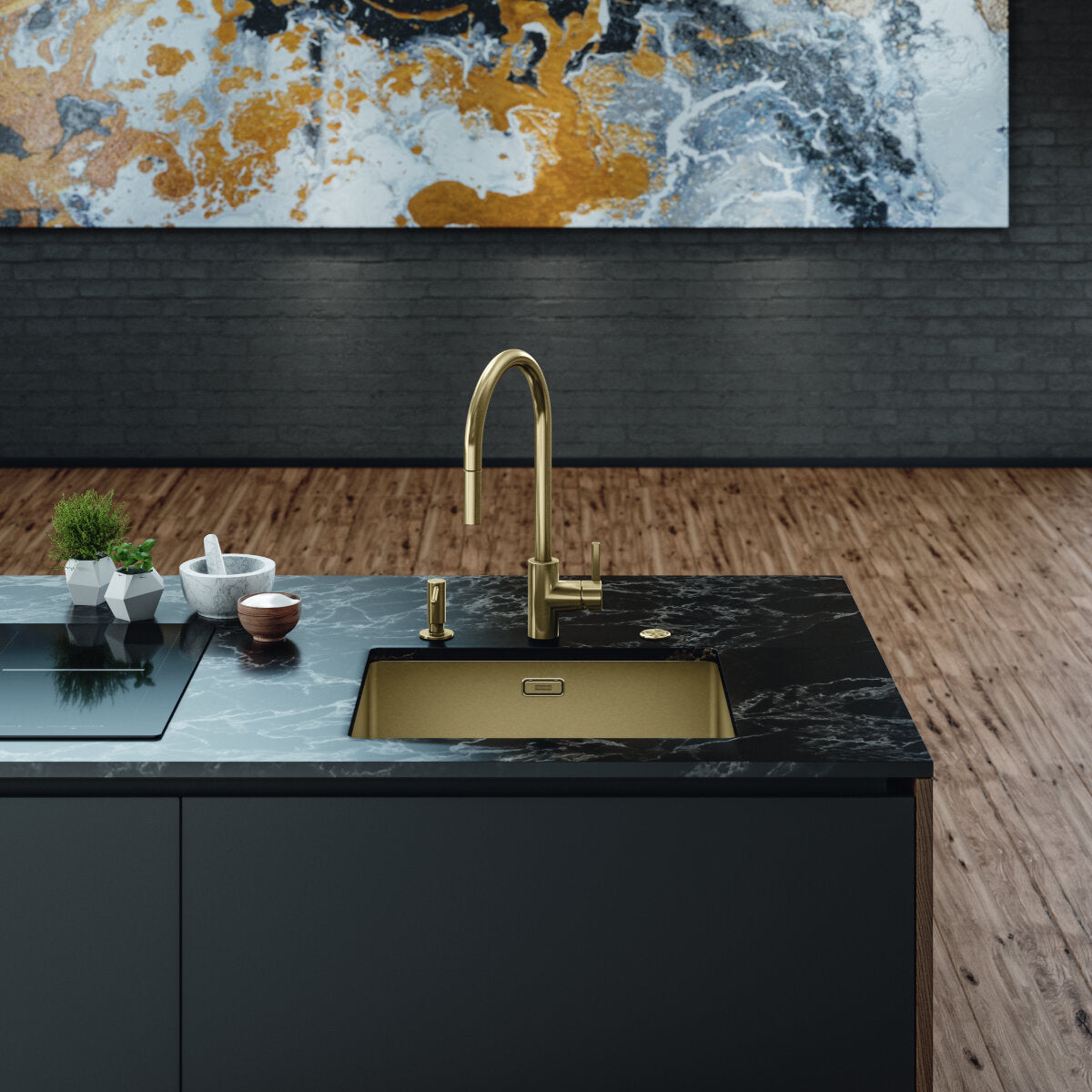 Franke Mythos Masterpiece Single Bowl Sink 440mm Gold, BXM210-40GD