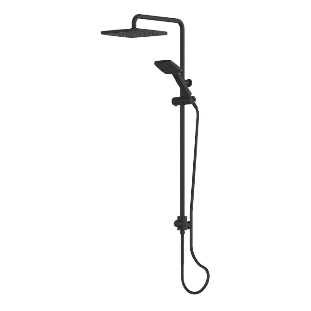 Greens Glide Syntra Rainboost Twin Rail Shower, Matte Black, 21290MB