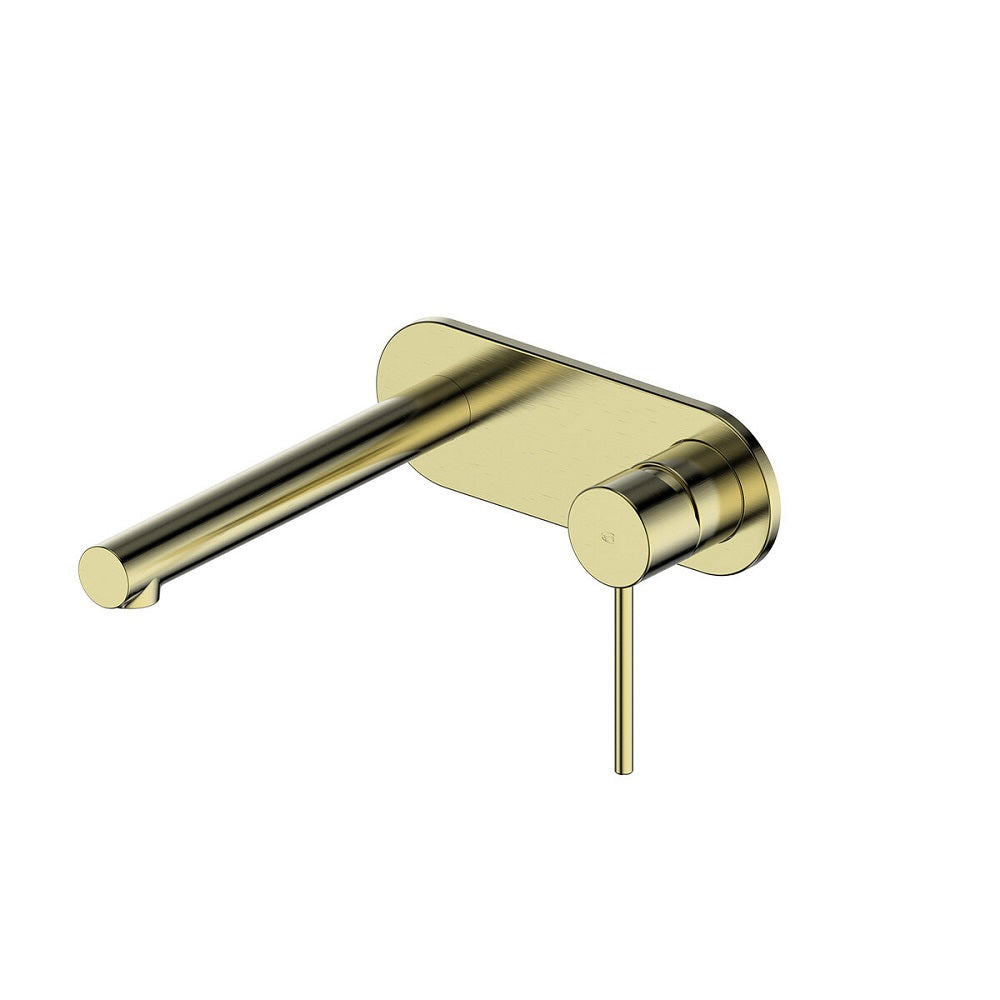 Greens Maci Wall Basin Mixer with Plate, Brushed Brass, 212025216