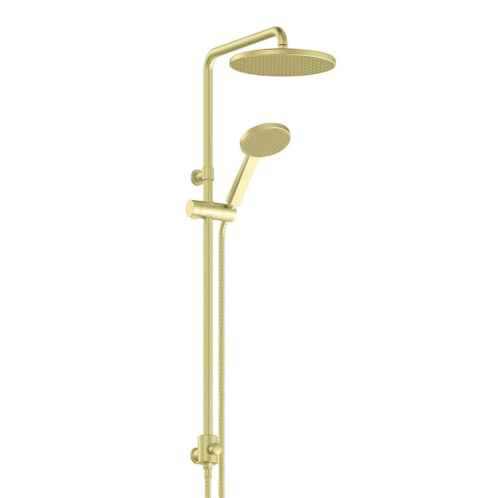 Greens Glide Rainboost Twin Rail Shower, PVD Brushed Brass, 18290BB