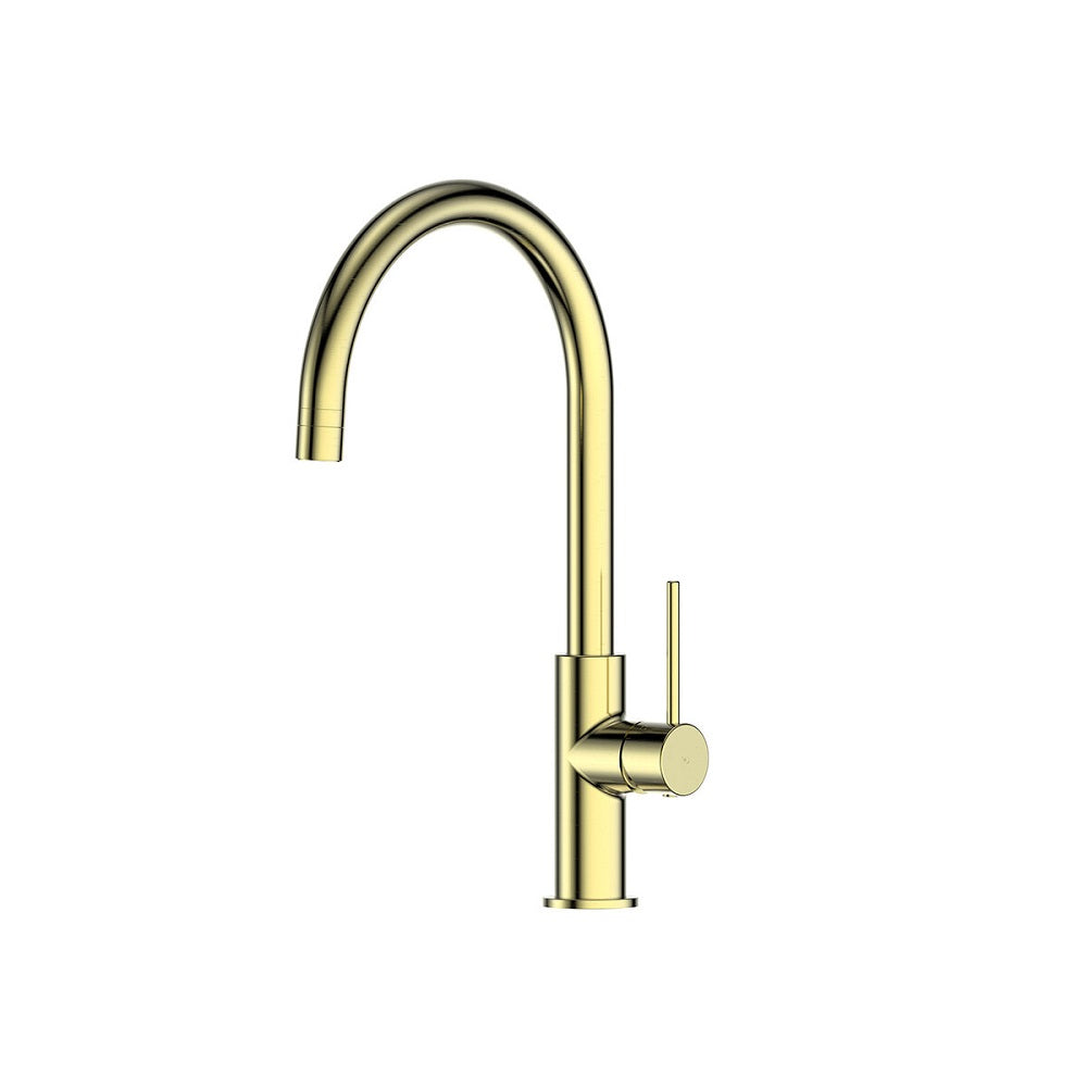 Greens Maci Gooseneck Sink Mixer, PVD Brushed Brass, 21202546