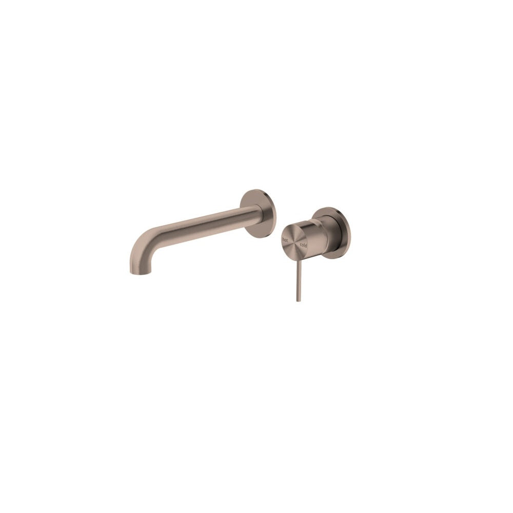 Nero Mecca Wall Basin/Bath Mixer Separate Back Plate 230mm Brushed Bronze NR221910C230BZ