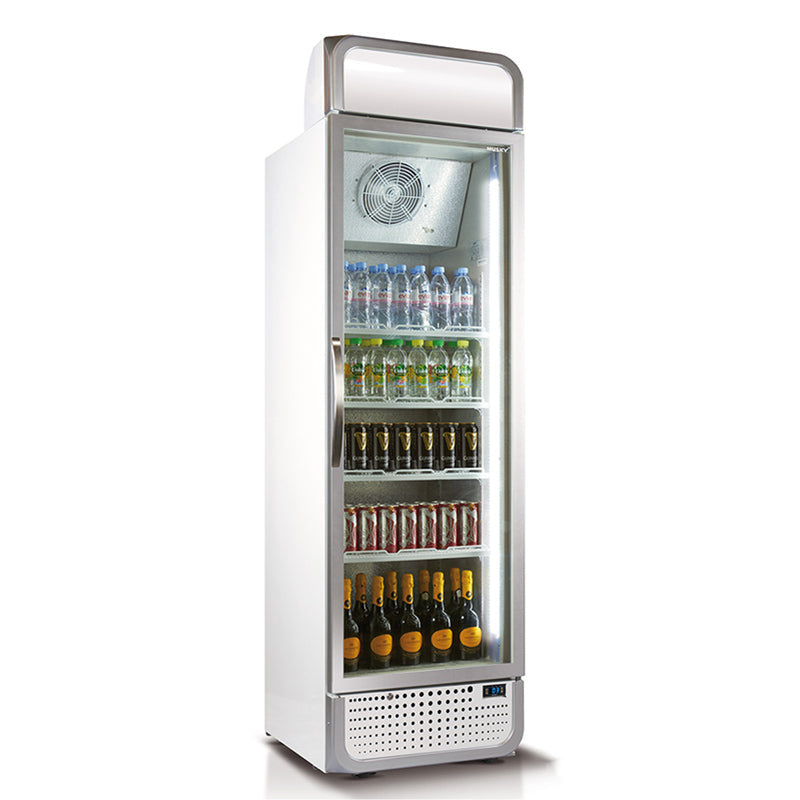 Husky 486L Single Glass Door Commercial Fridge in White C5PRO-H-WH-AUHU