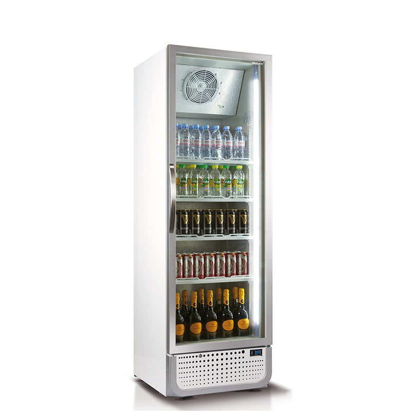 Husky 486L Single Glass Door Commercial Fridge in White C5PRO-H-WH-AUHU