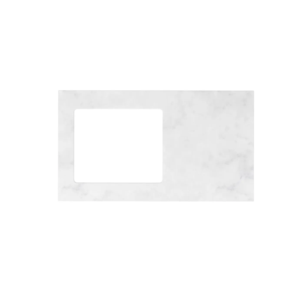 Otti LA-1060-BOHW-CA Hampshire Laundry Cabinet, 1060mm, White / Cloudy Carrara Top