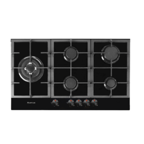 Artusi CAGH9000B 90cm Black Finish Gas Cooktop