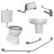 Fienza CARE2LG Accessible Toilet Care Kit 2 with Left Hand 40° Degrees Rail, Grey Seat