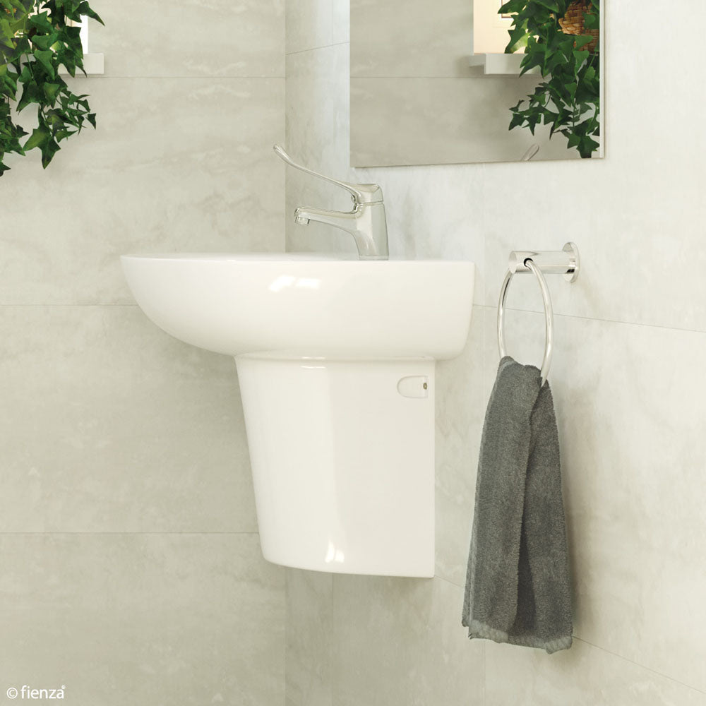 Fienza CARE2L Accessible Toilet Care Kit 2 with Left Hand 40° Degrees Rail, Blue Seat