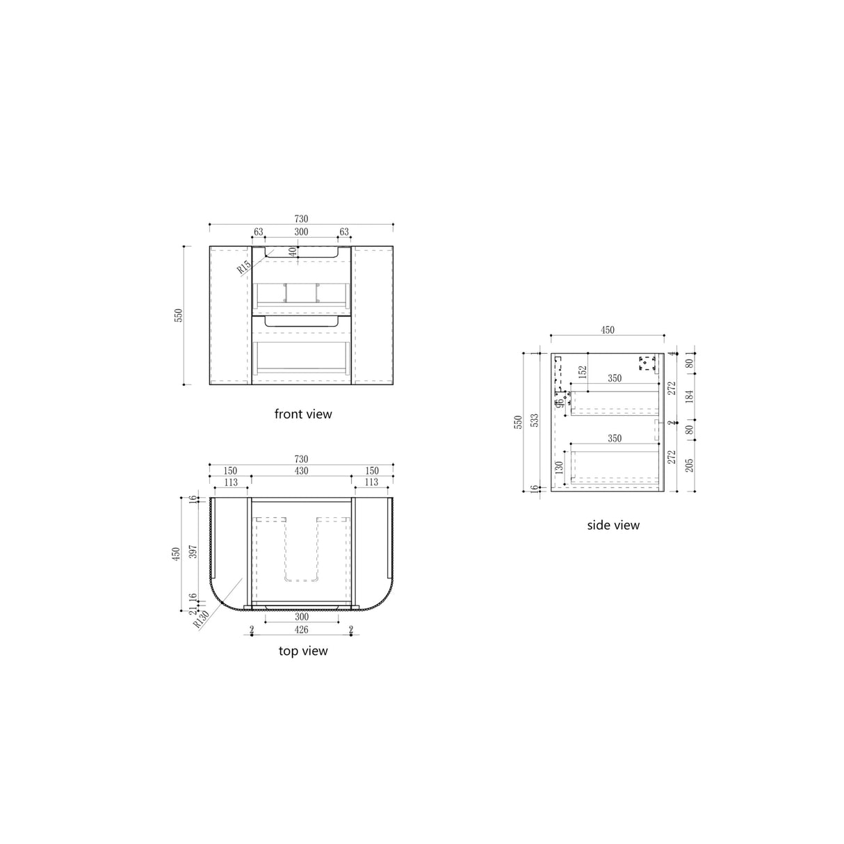 Aulic 750mm Varcelli Tier Wall Hung Vanity CAWH54-750-ST Vanity Units