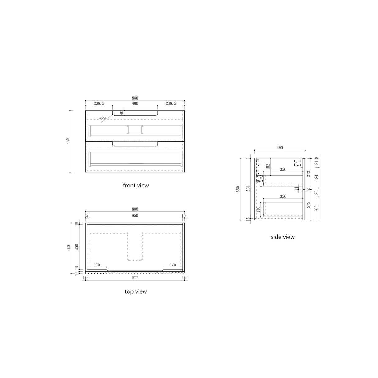 Aulic 900mm Lovina Tier Wall Hung Vanity CAWH55-900 Vanity Units