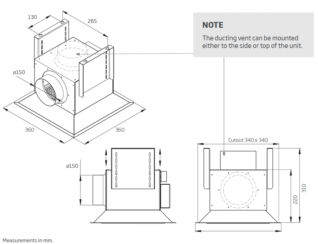 Schweigen CC-PARA4WSE2 Modular Ceiling Cassette Rangehood x4 with 5000M3/Hr Twin Motor, Stainless Steel