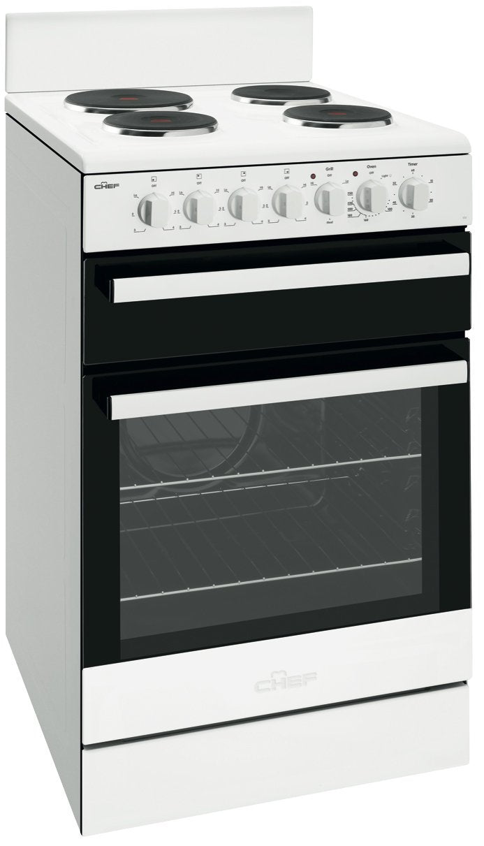 Chef CFE533WB 54cm Freestanding Conventional Electric Oven/Stove - Factory Seconds