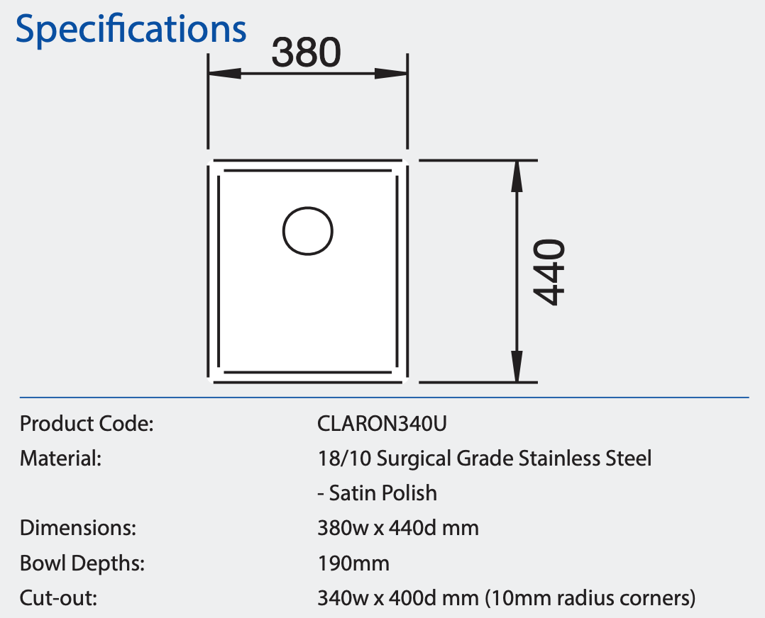 Blanco Claron340U German Made Stainless Steel Single Bowl Undermount Sink Kitchen Sinks
