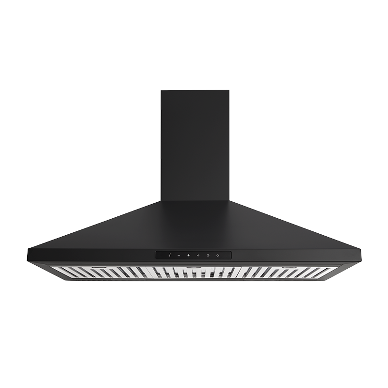 Euromaid CPT9MB 90cm Pyramid Canopy Rangehood, Matte Black, 700m3/hr