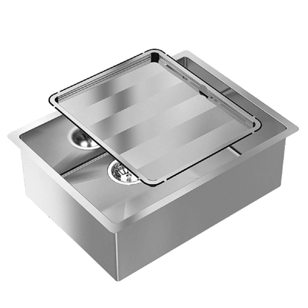 Abey Piazza Sink, Single Bowl, 590x445mm, Topmount/Undermount, (Inc. Tray), Stainless Steel, CR540