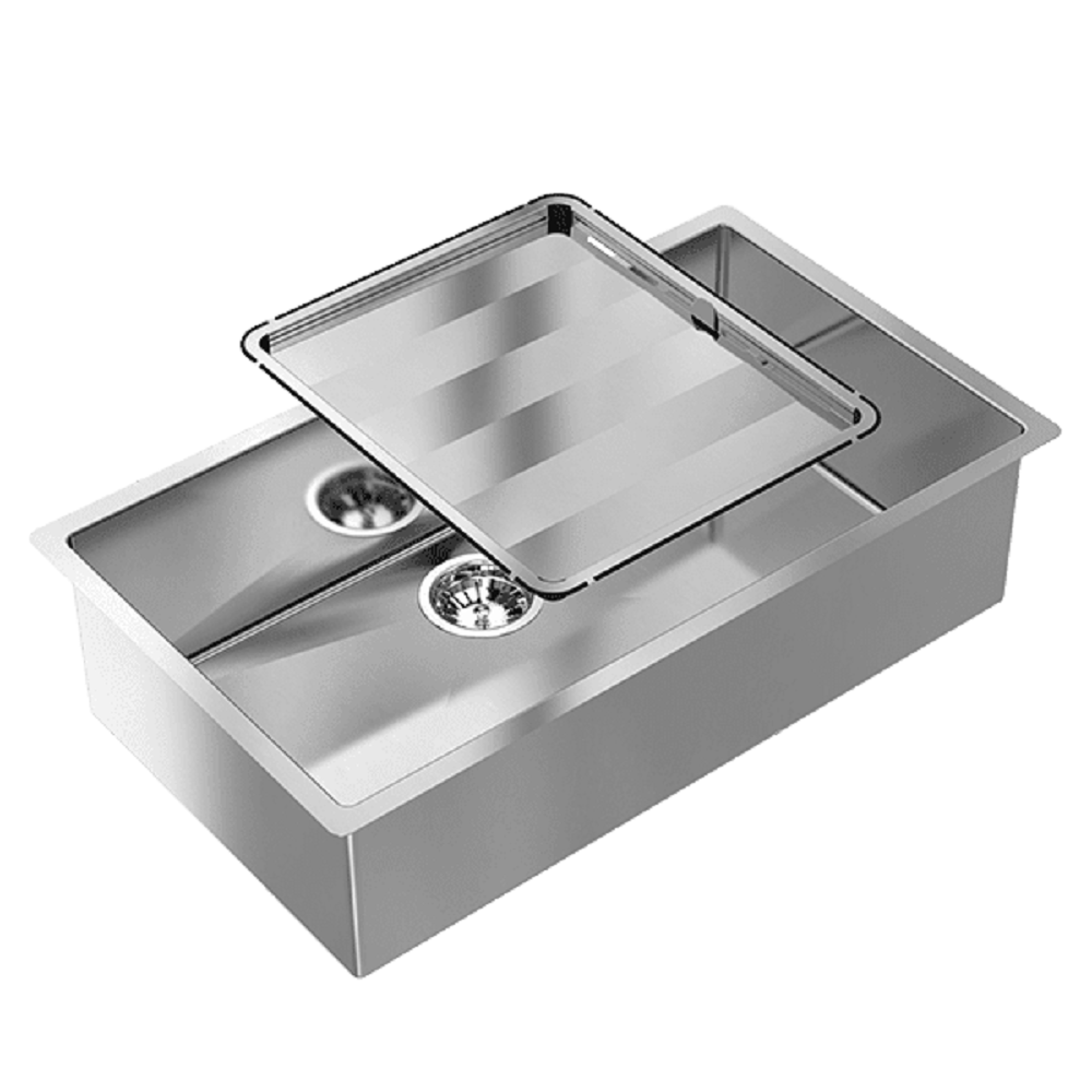 Abey Piazza Sink, Single Bowl, 770x445mm, Topmount/Undermount, (Inc. Tray), Stainless Steel, CR720