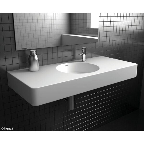 Fienza CSB11-100 Encanto 1000 Cast Stone Wall Basin, One Tap Hole
