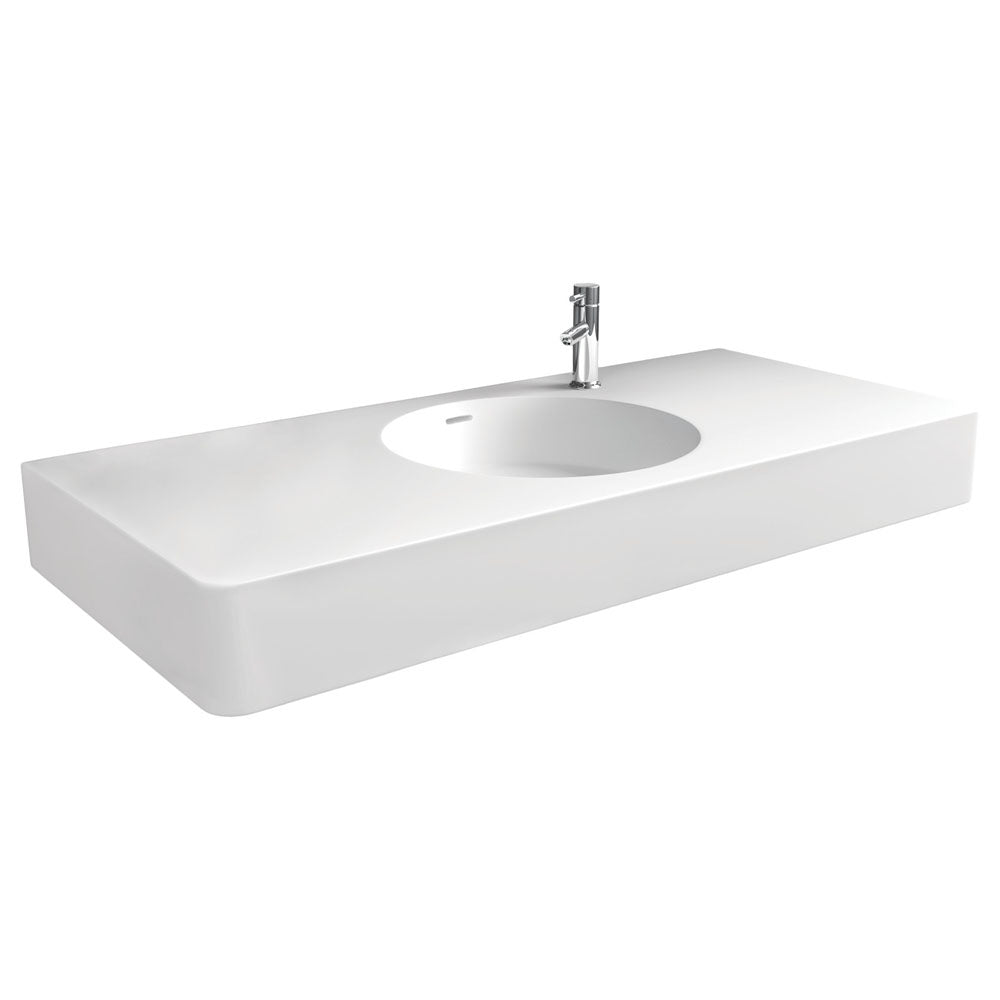 Fienza CSB11-100 Encanto 1000 Cast Stone Wall Basin, One Tap Hole