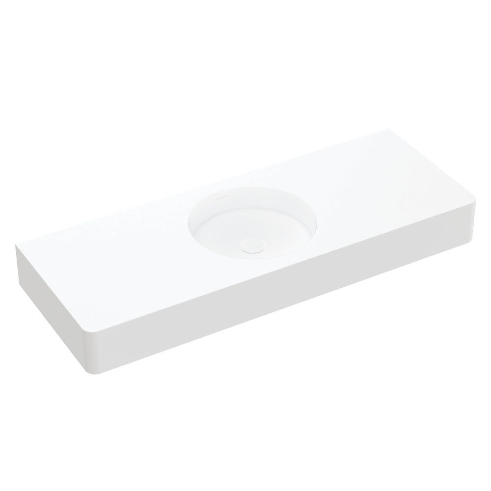 Fienza CSB11-120-0 Encanto 1200 Solid Surface Wall Basin, Centre Bowl, No Tap Hole