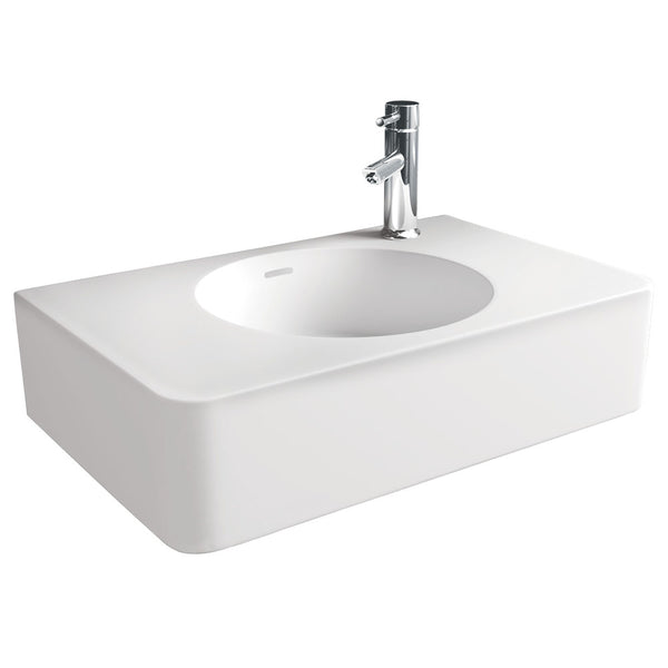 Fienza CSB11-47 Encanto 470 Cast Stone Wall Basin, No Tap Hole, with Overflow - Special Order