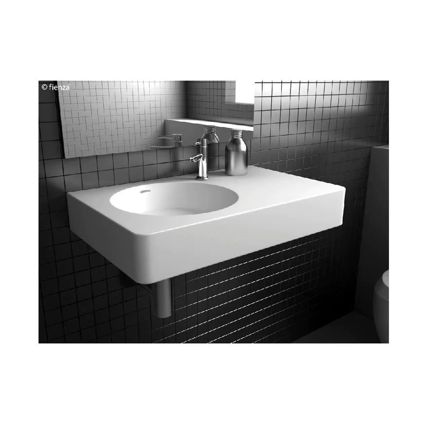 Fienza CSB11-70L-0 Encanto 700 Cast Stone Wall Basin, No Tap Hole, Left Bowl