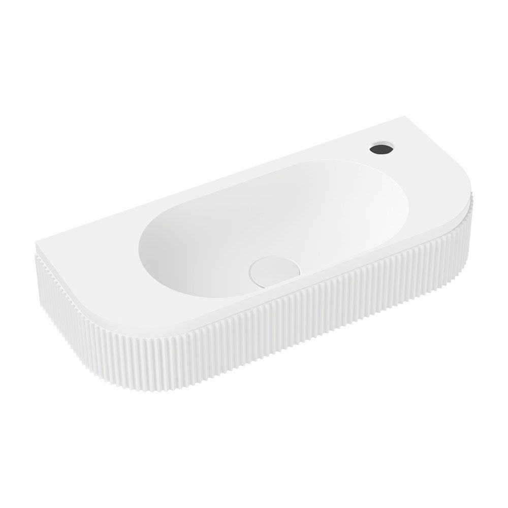 Fienza CSB310-1 Minka Solid Surface Wall Basin, 1 Tap Hole