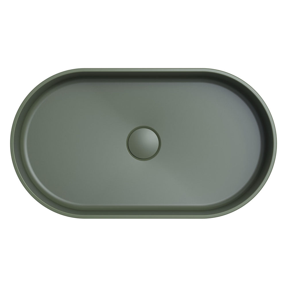 Fienza CSB804F Minka Pill Solid Surface Above Counter Basin, Forest Finish