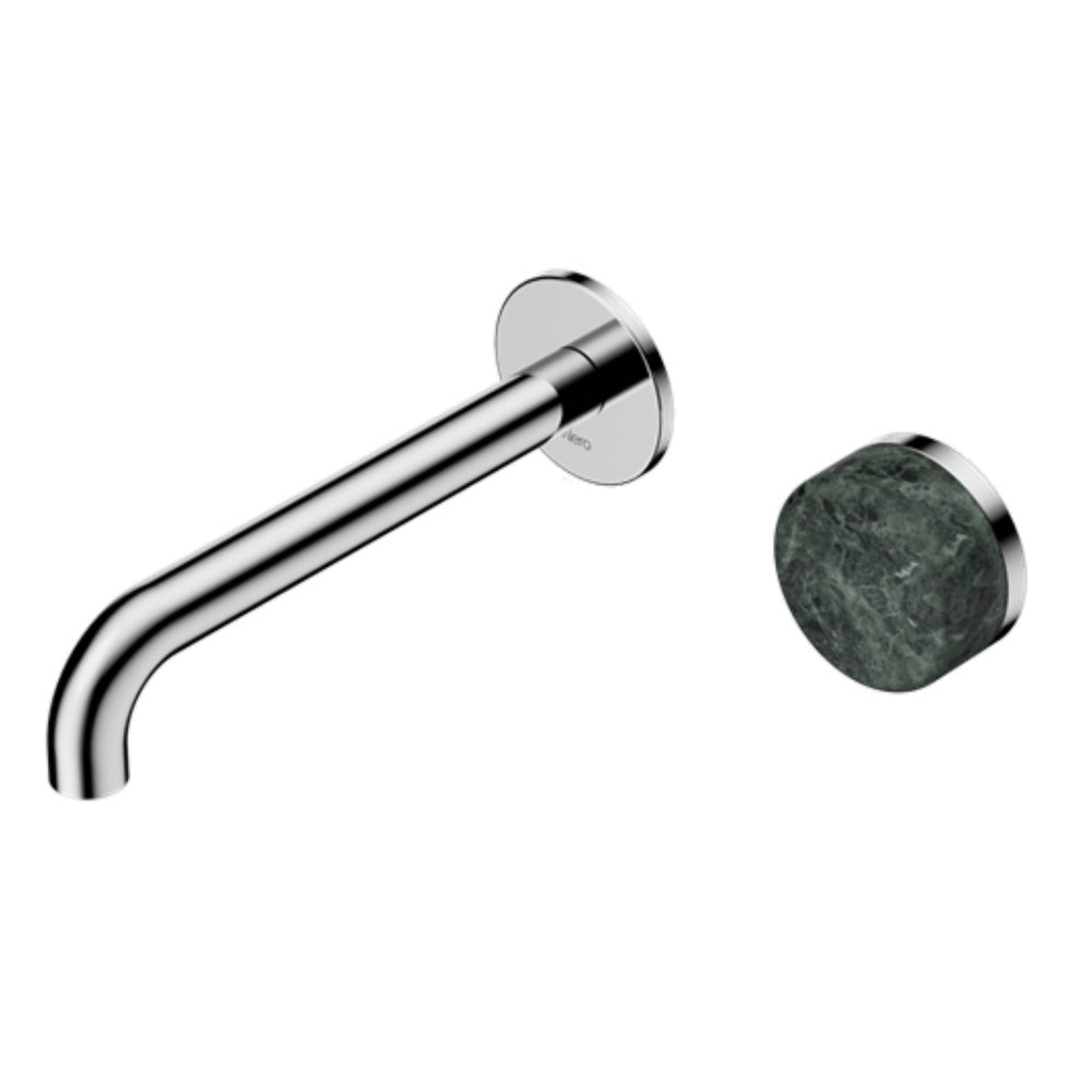 Nero Serenity Progressive Wall Basin Mixer 185mm Spout w/ Verde Alpi Handle Chrome 24E068CH